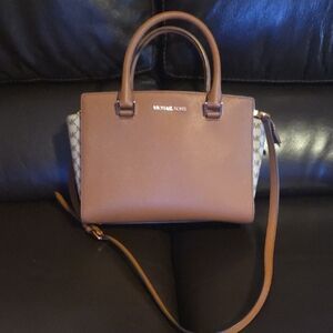 Michael Kors Tan and Cream Satchel